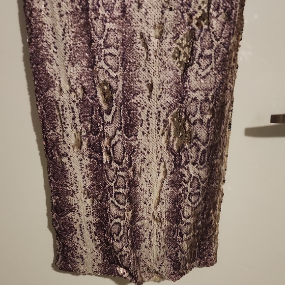 Dress the Population Purple and Cream Long Sleeve Dress - Picture 2 of 5